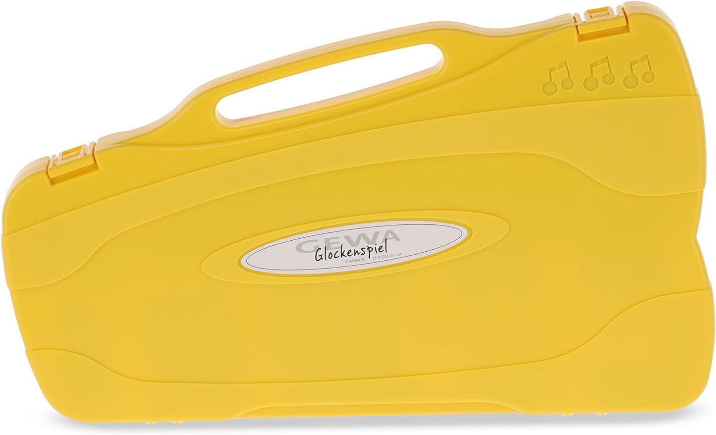 Glockenspiel im gelben Kunststoffkoffer