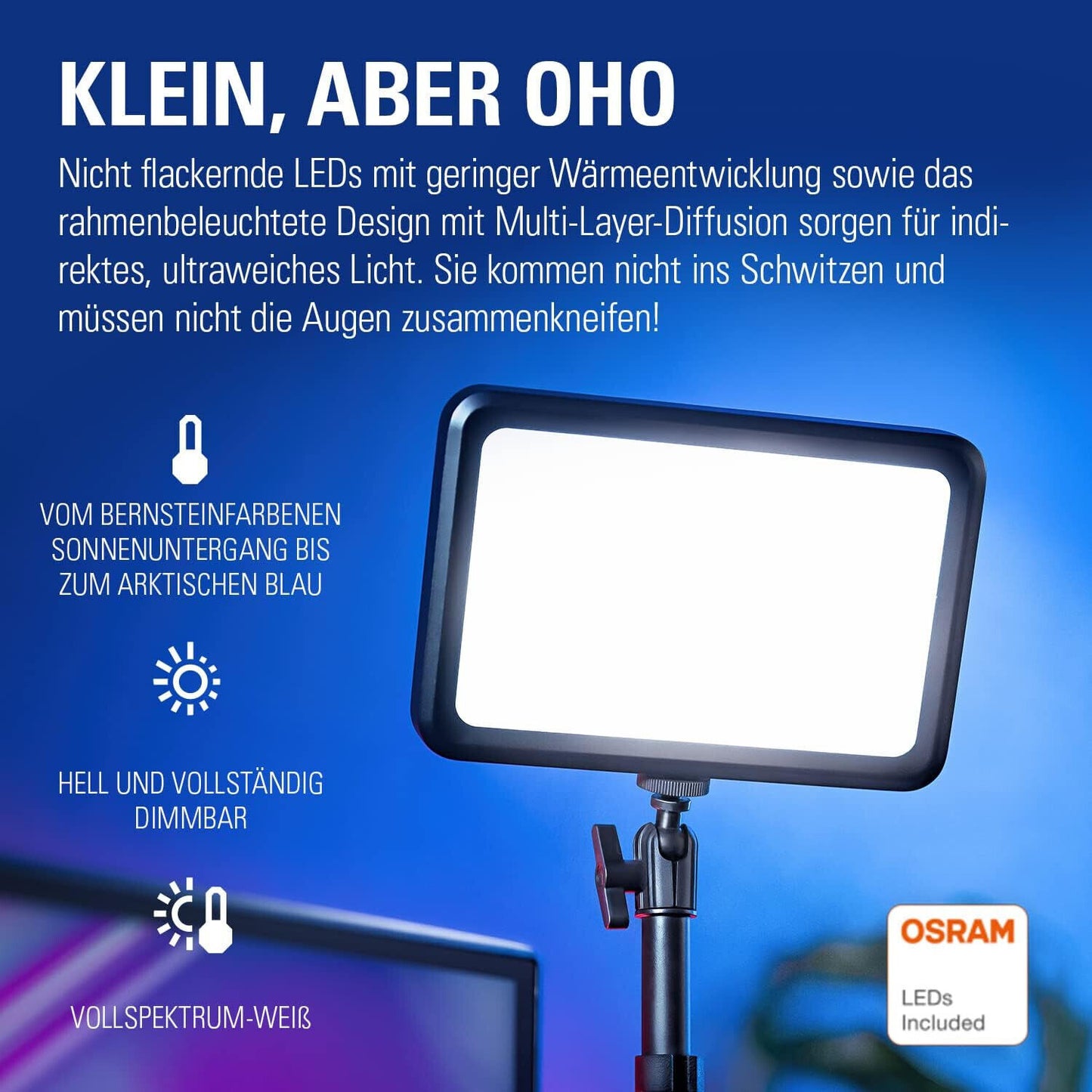 Elgato Key Light Mini - Tragbares LED-Panel für Streaming, Videokonferenzen