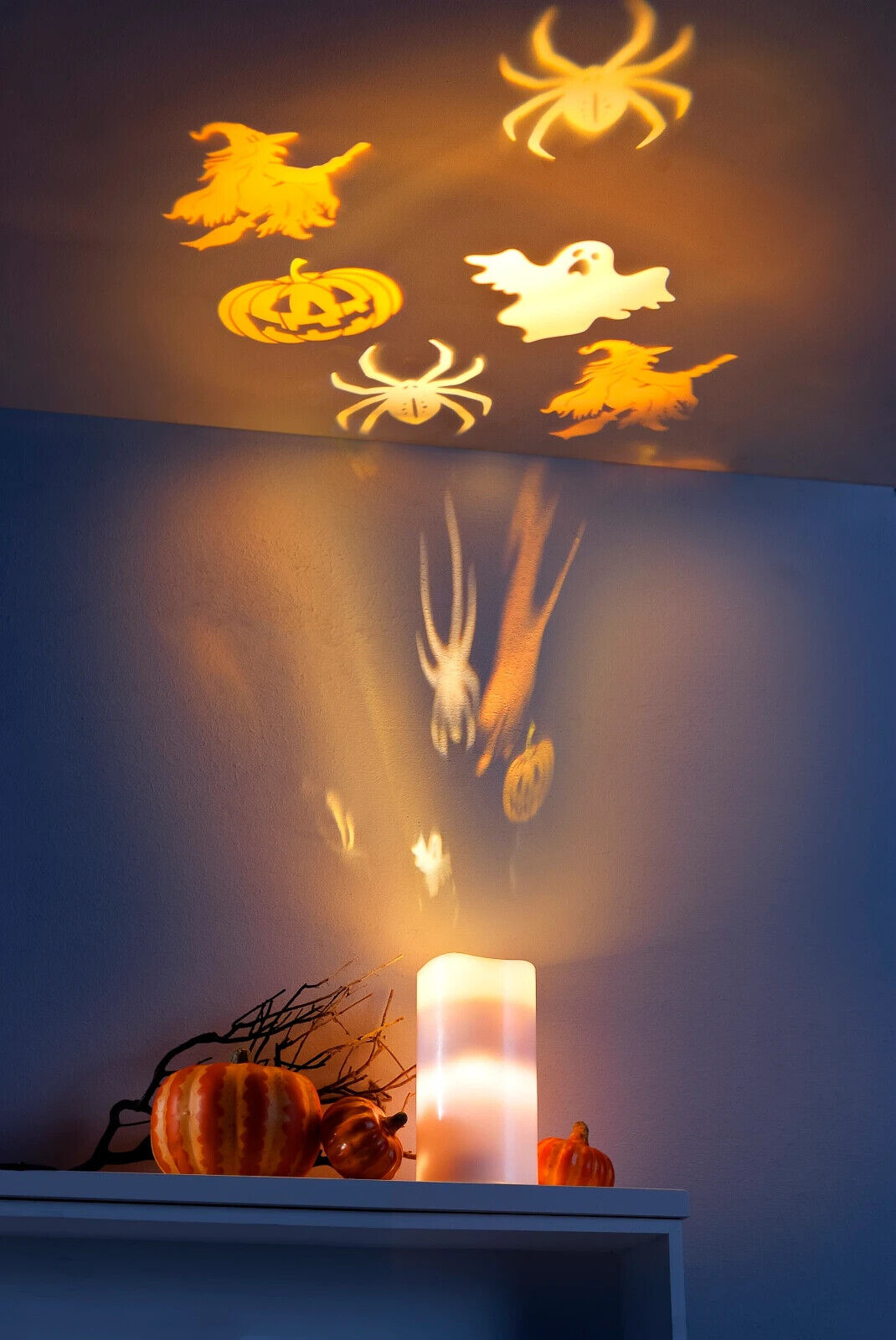 LED-Projektorkerze "Seasons", 10-tlg. LED Deko Kerze Wohnungsdeko Stimmungslicht