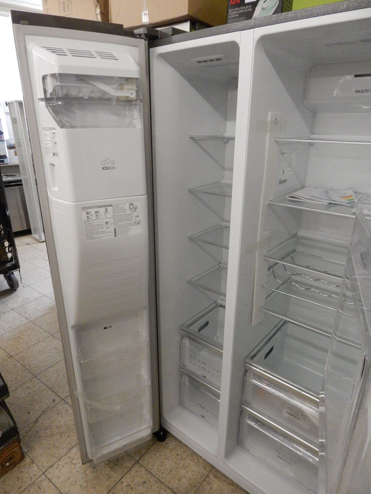 Gorenje Side-by-Side NRS9EVXB1 Kühlschrank Edelstahl Eis-/Wasserspender NoFrost