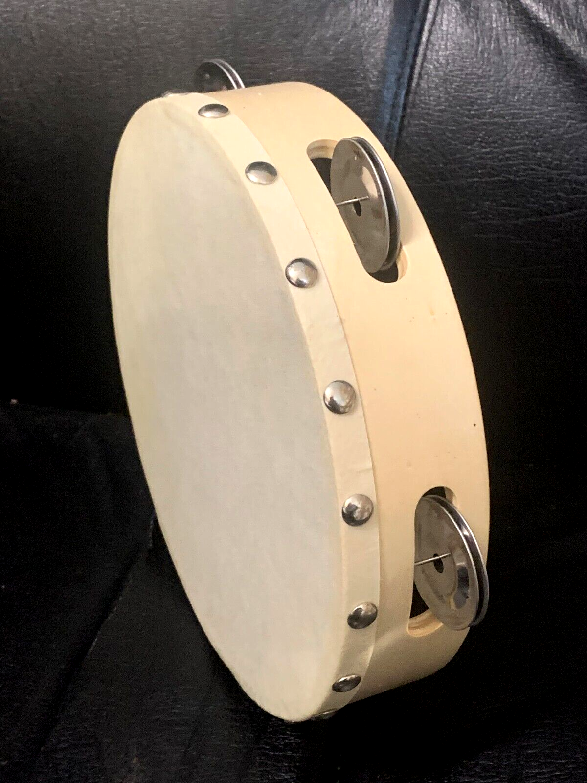 Tambourin Holz Trommel mit Jingles Handhalte Metall Klingeln Schlaginstrument Pä