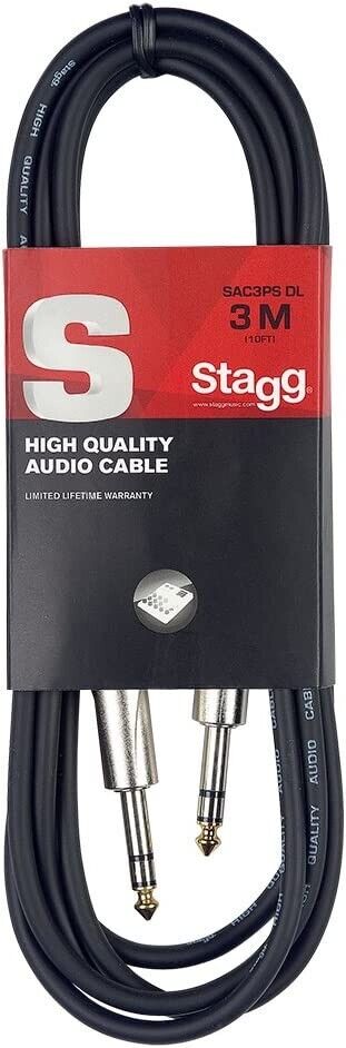 Stagg SAC3PS DL Deluxe symmetrisch Instrument-Kabel (Klinke auf Klinke, 3m)