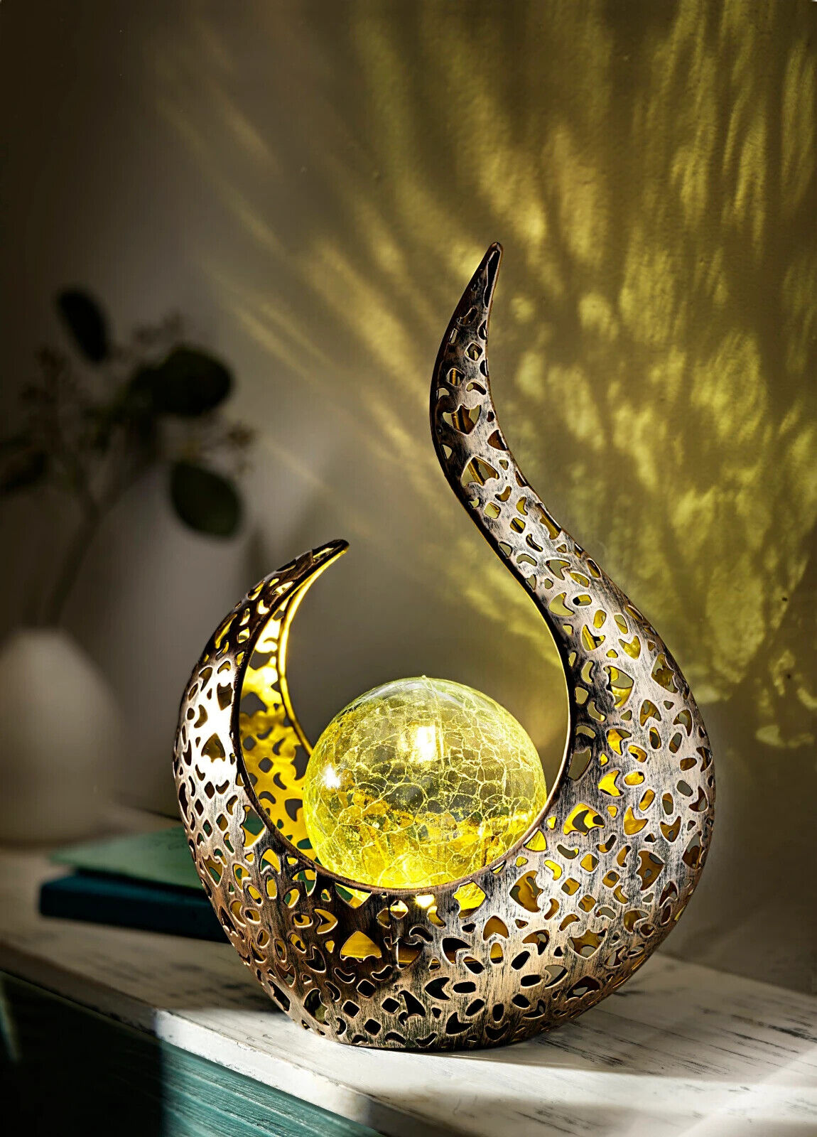 LED-Leuchte Manjula Stimmungsleuchte Metall Glas Höhe ca. 26 cm Deko