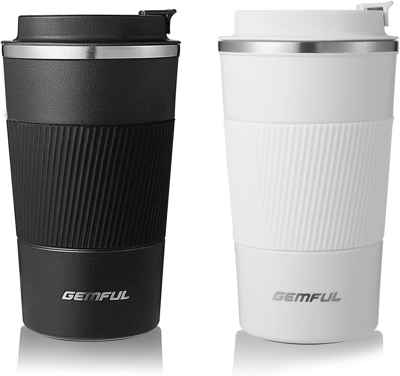 GEMFUL Thermobecher Travel Mug Edelstahl Auslaufsicher Kaffeebecher mit Deckel