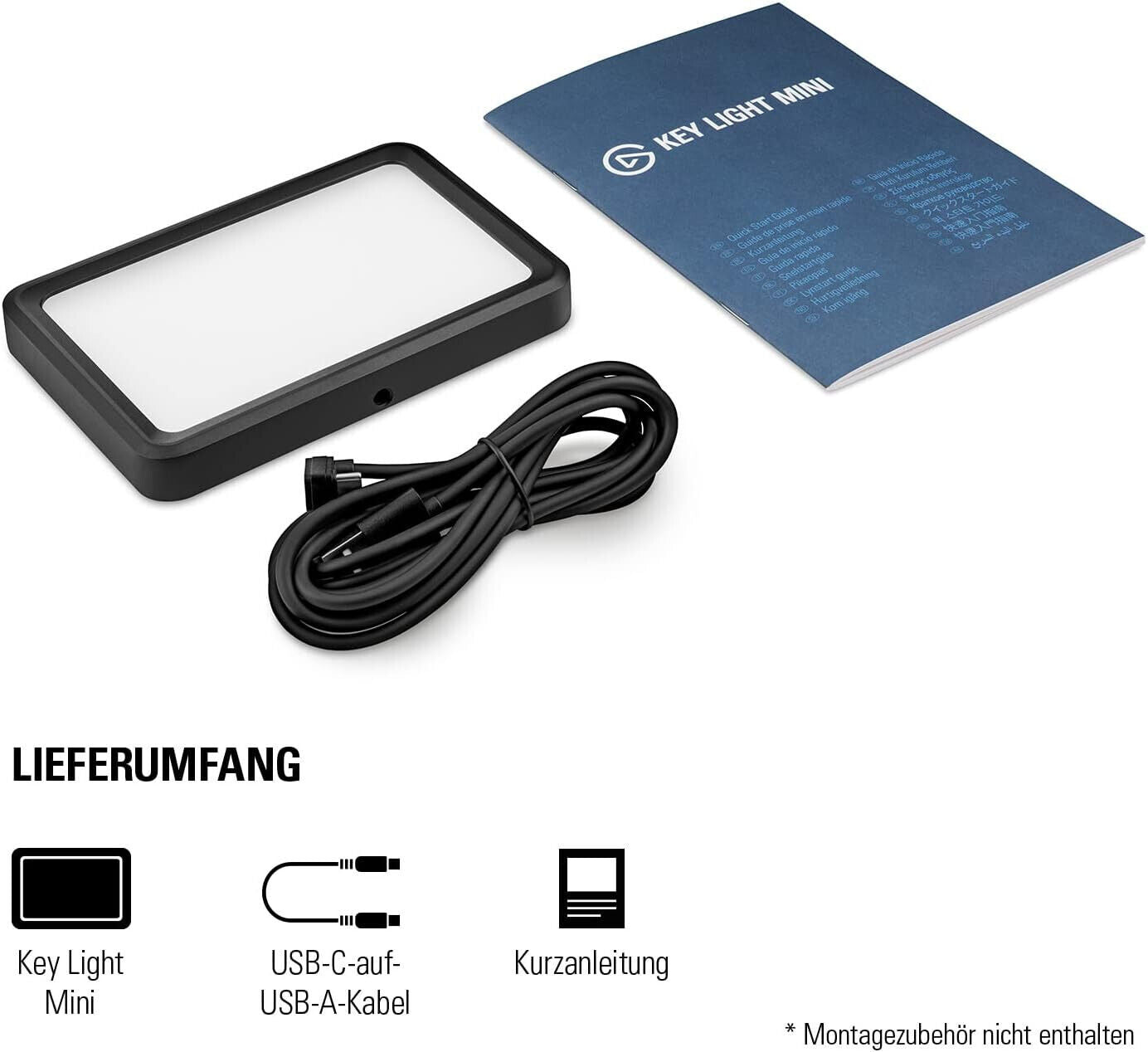 Elgato Key Light Mini - Tragbares LED-Panel für Streaming, Videokonferenzen