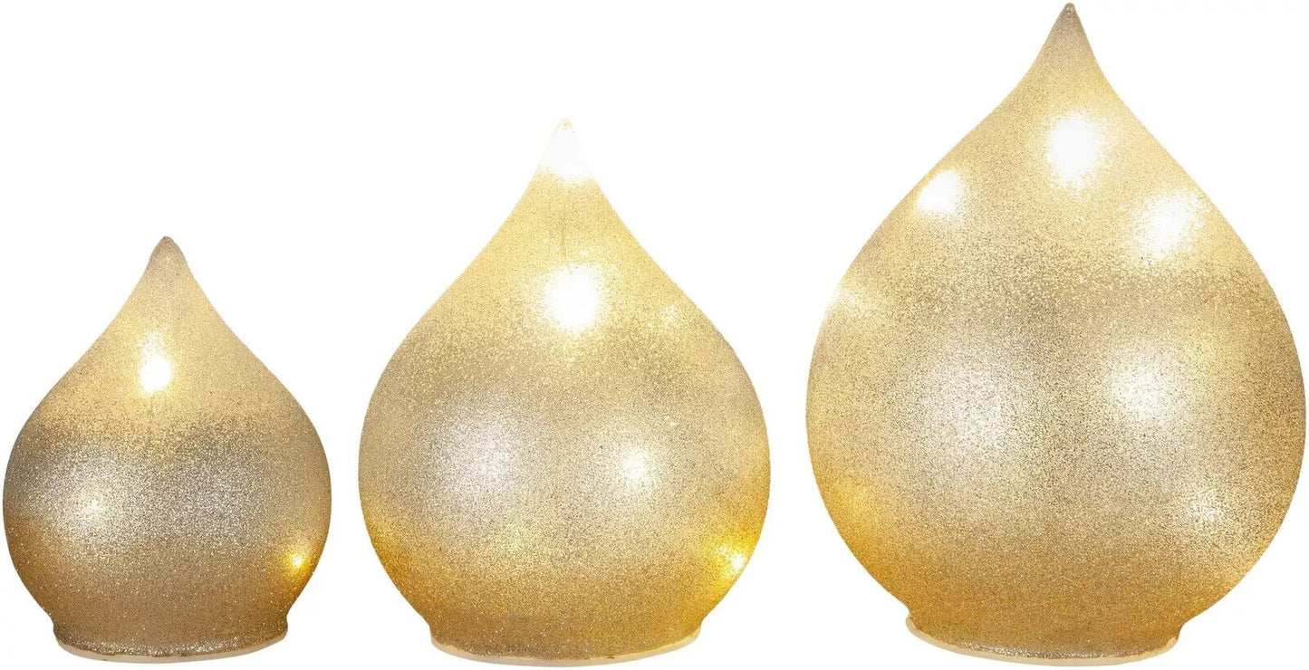 LED-Stimmungsleuchten Glitter 3er-Set bis 21 cm in Gold Silber Lampen
