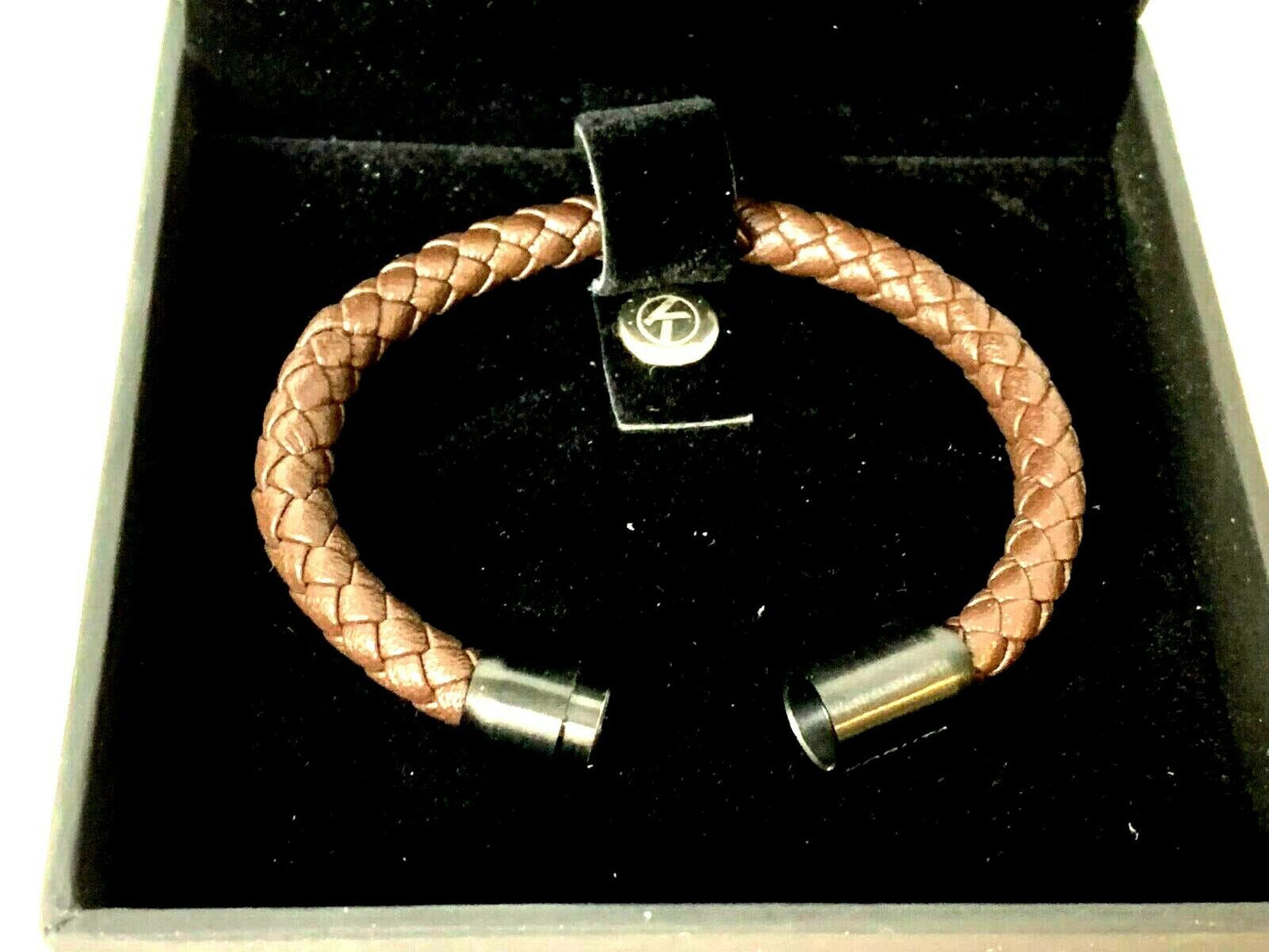 KORUTA K-08-Armband-Verschluss-schwarz-Leder-braun- Gr. 17cm Neu