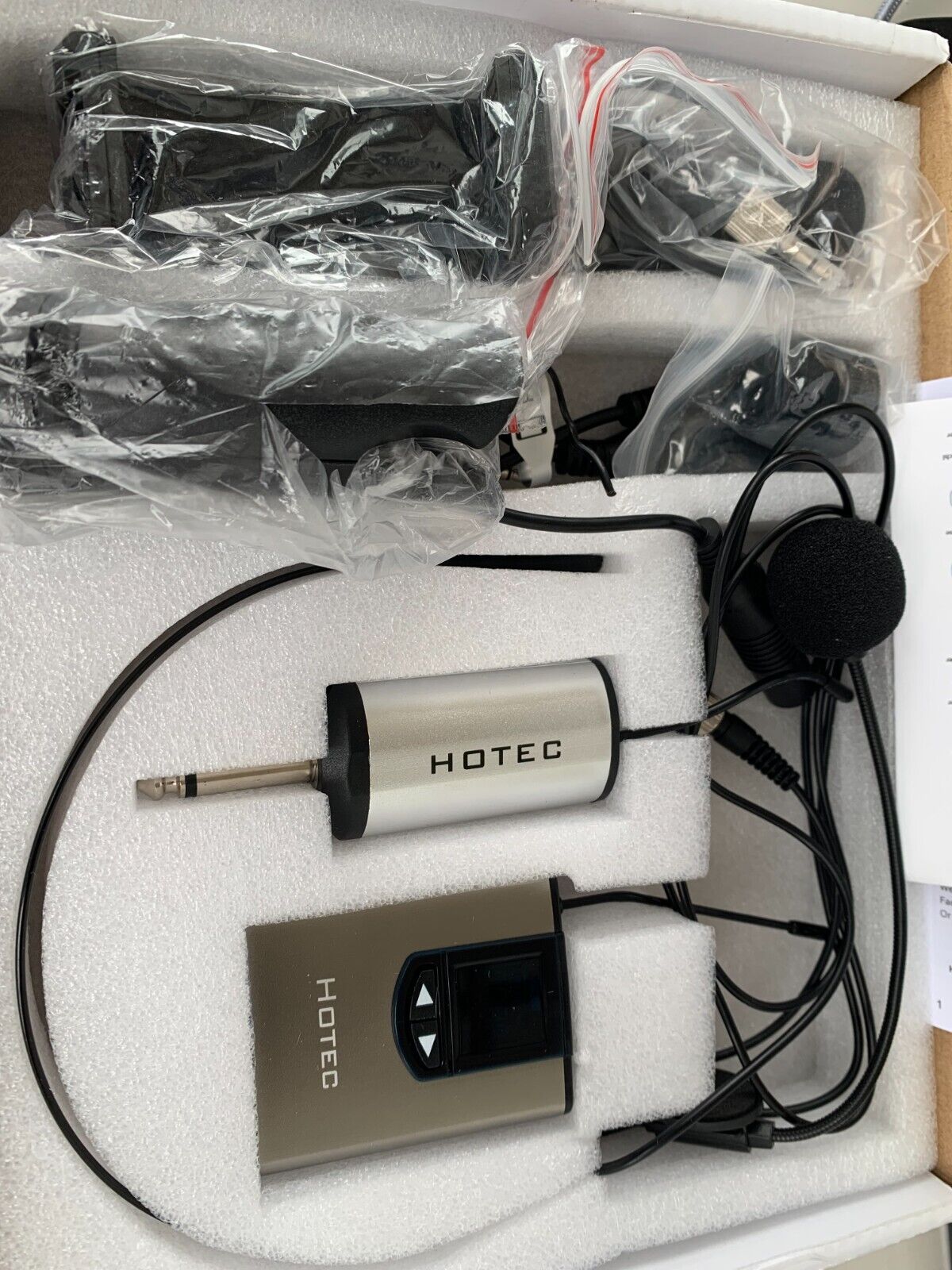 HOTEC UHF Kabelloses Headset Mikrofon/Lavalier-Mikrofon mit Bodypack-Transmitter
