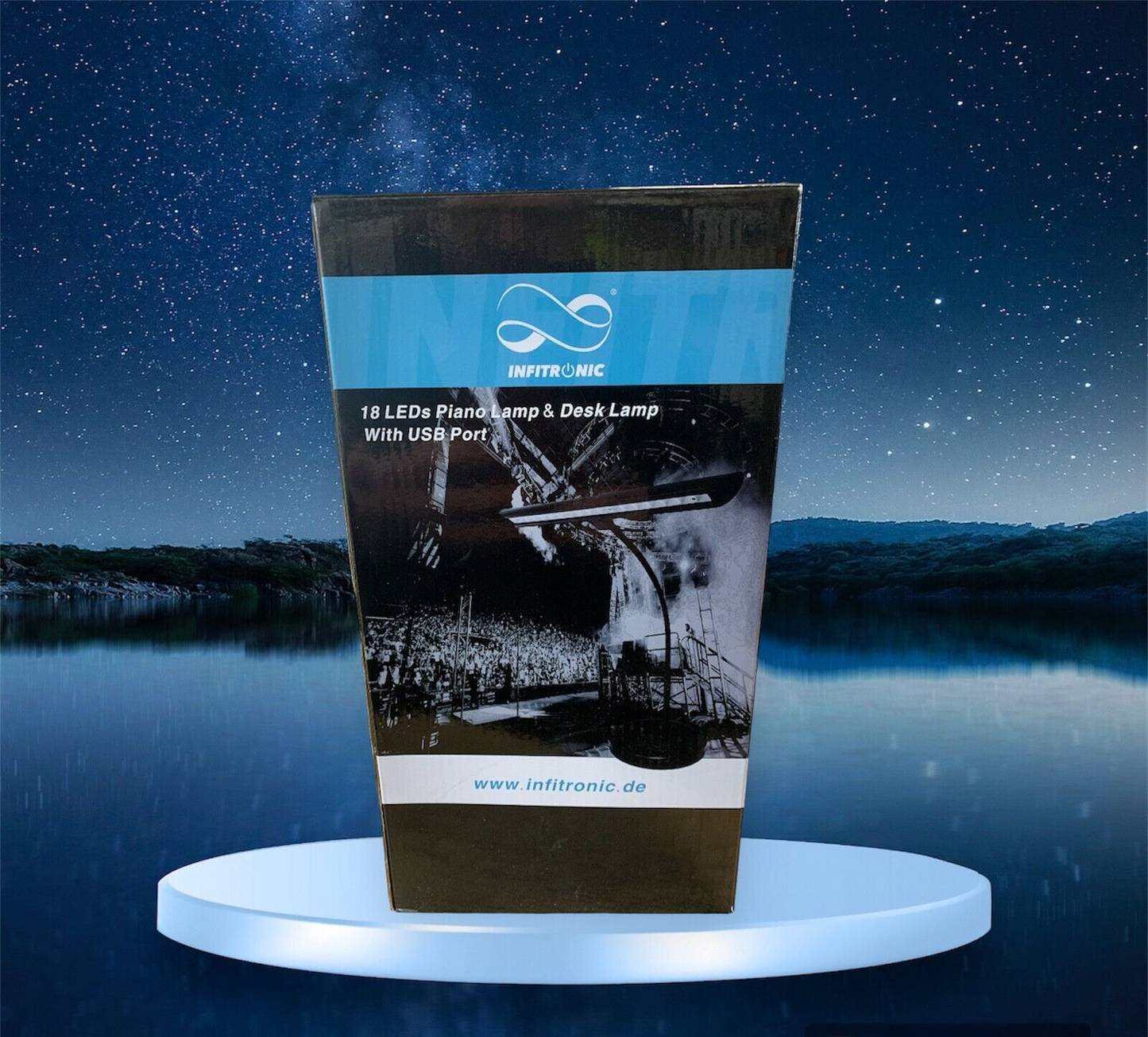 Infitronic IN18LEDKL – 18 LEDs Klavierleuchte, Dimmbar USB Typ-A Ladebuchse (sch