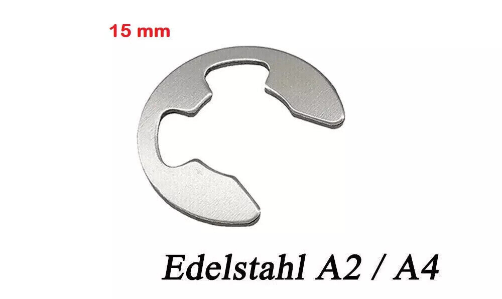 E-CLIP Außen Sicherungsring Sprengring für Welle DIN 6799 Edelstahl 1,5mm - 15mm
