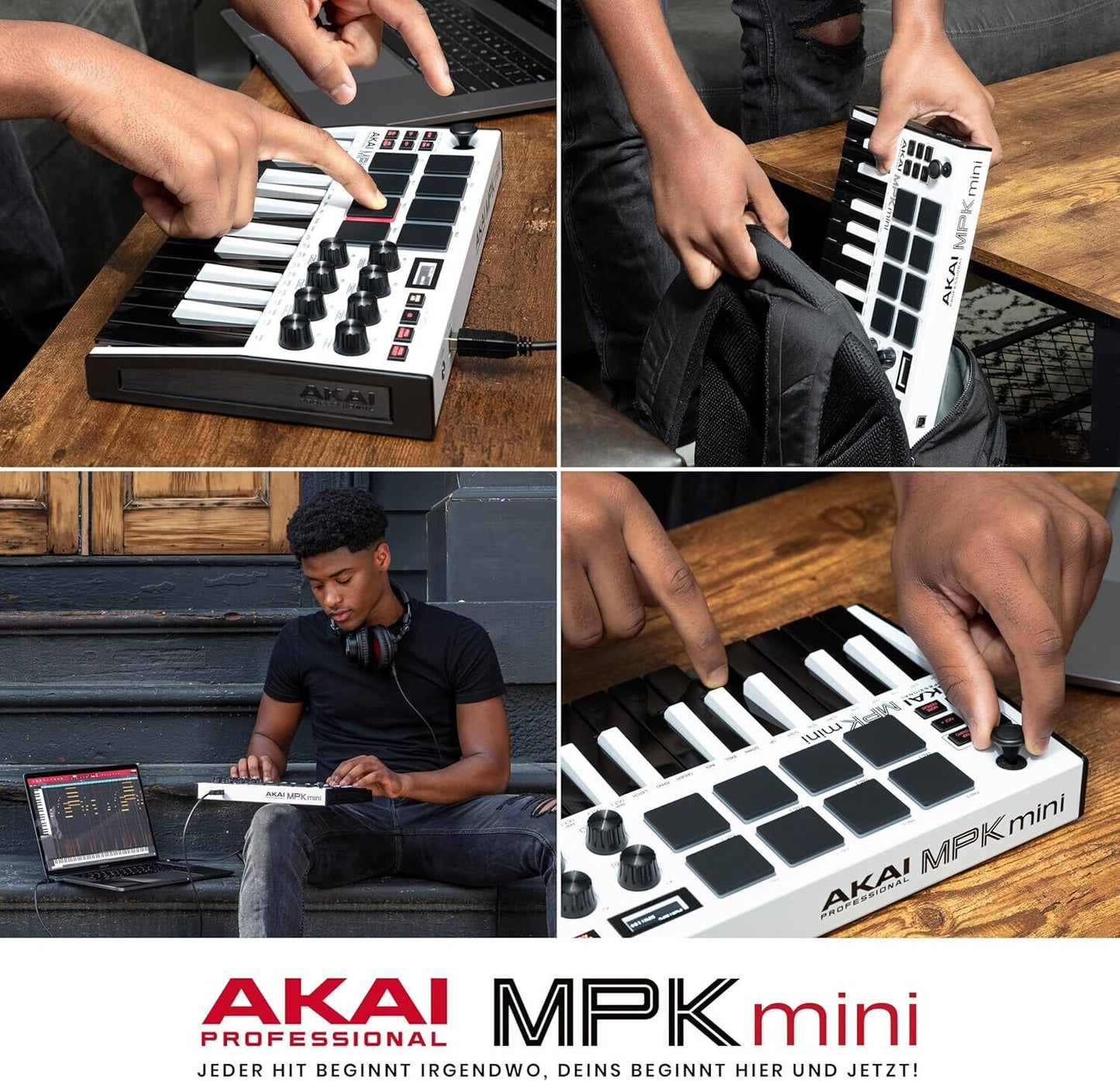 AKAI Professional MPK Mini MK3 – 25-Tasten USB MIDI Keyboard Controller Weiß