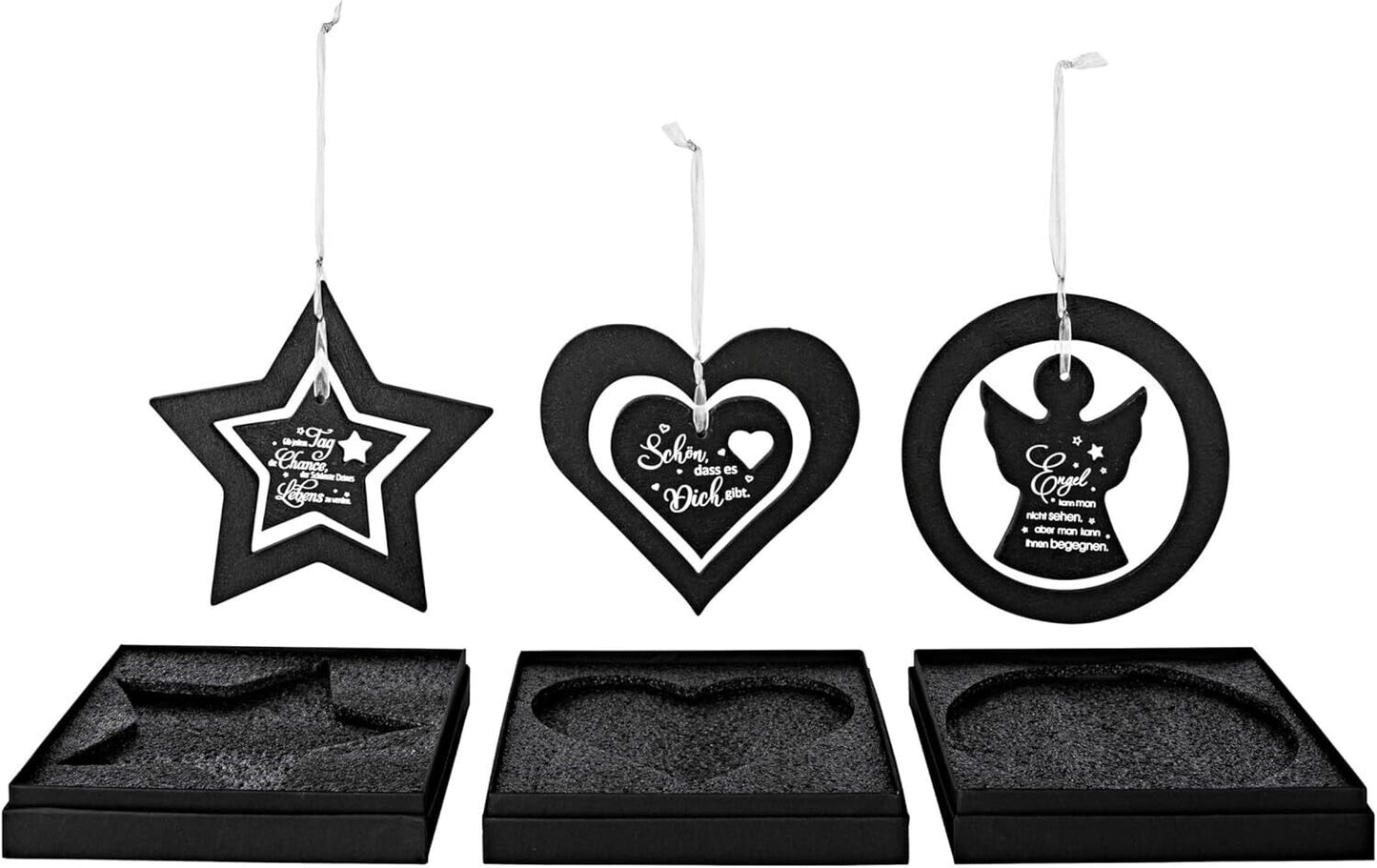 Geschenkset Gute Wünsche aus Schiefer, 3er-Set Deko Geschenk