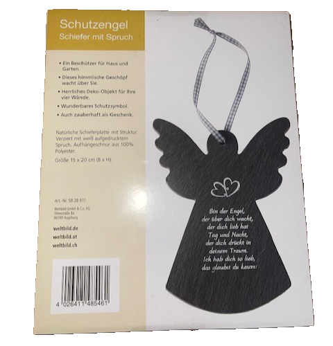 Schutzengel Schiefer mit Spruch