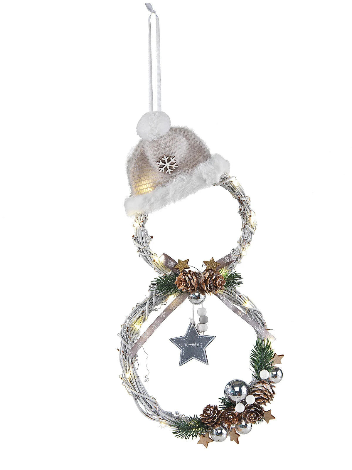 LED-Türkranz "Schneemann" 40cm