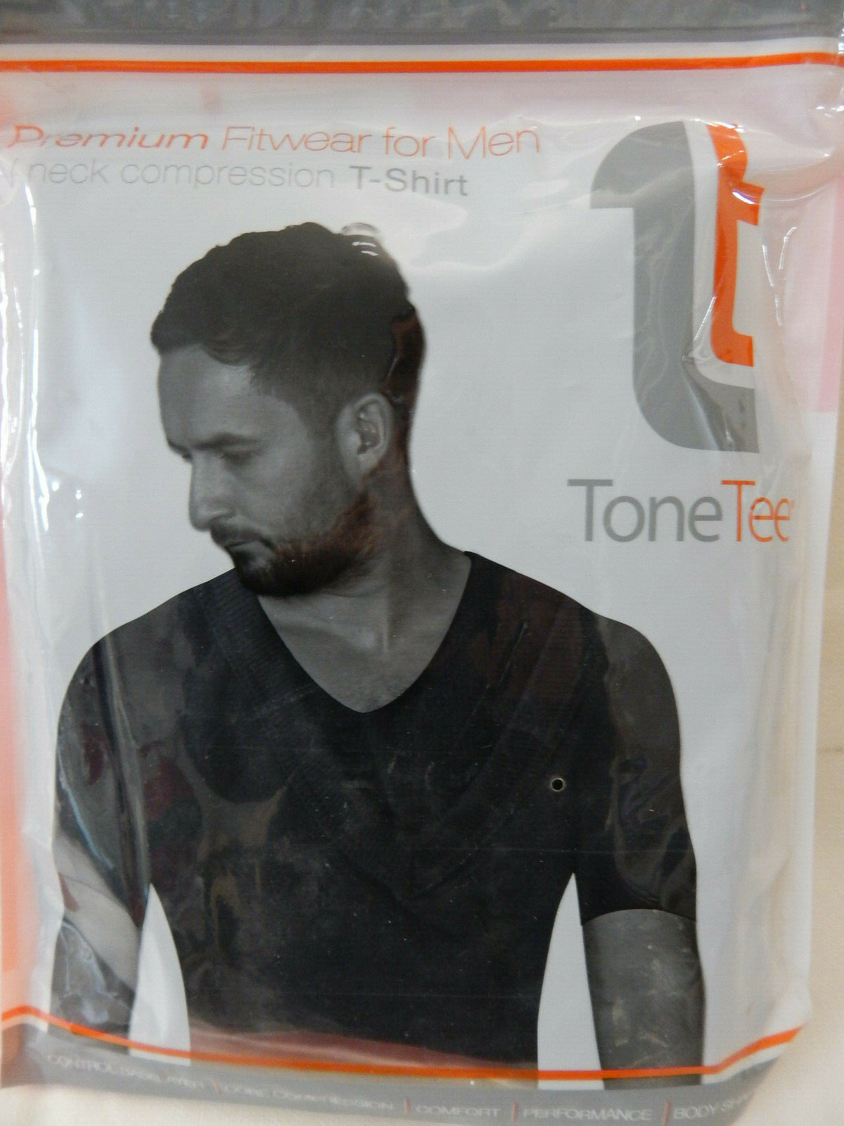 Tone Tee T-Shirt in Schwarz Slim Shape Shirt Ärmellos Körperformen Größe: XXL