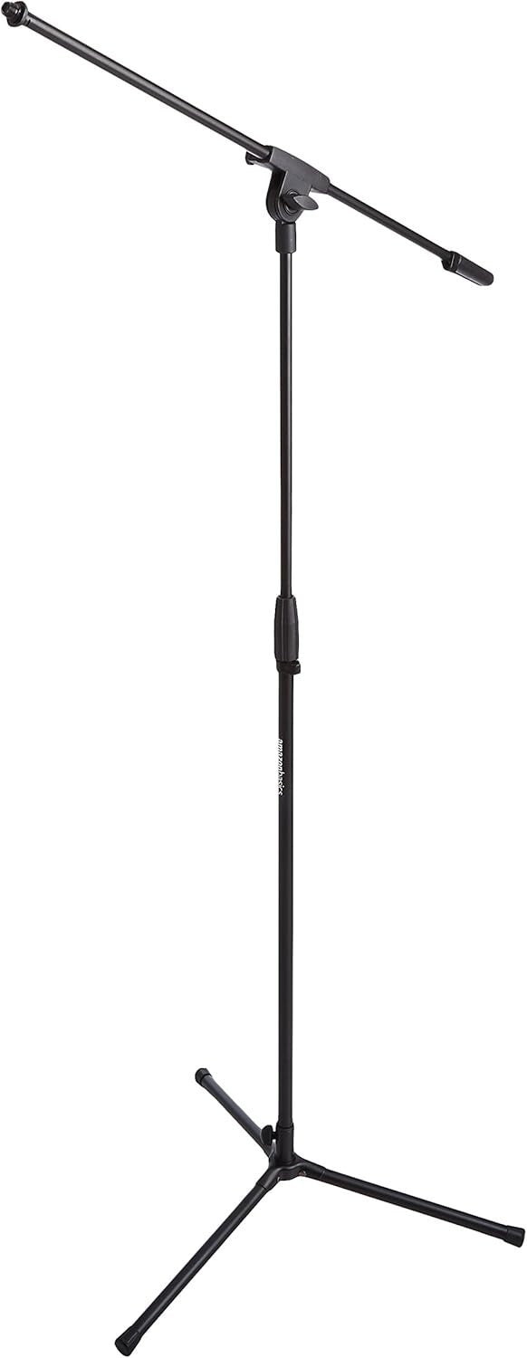 Amazon Basics Adjustable Boom Arm Height Microphone Stand with Tripod Base, Up t