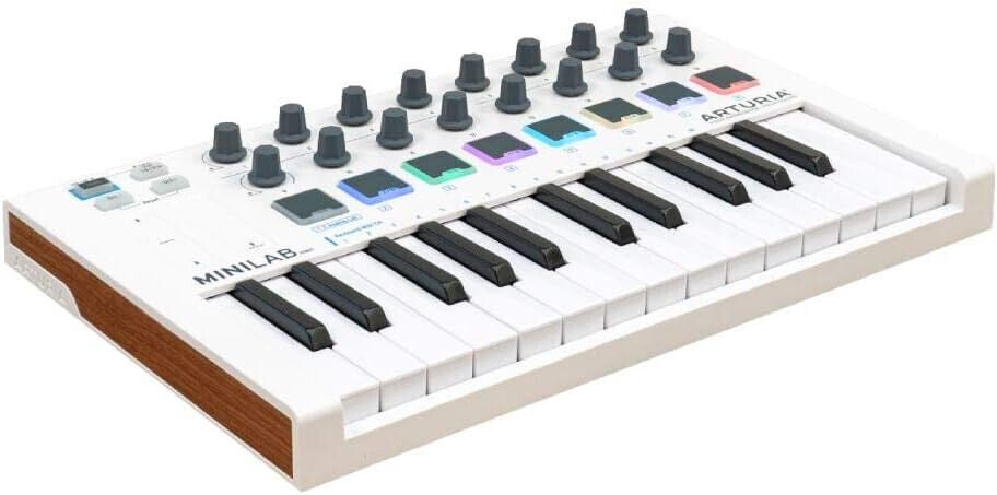 Arturia - MiniLab MkII - Portable MIDI Controller for Music Production, Weiß