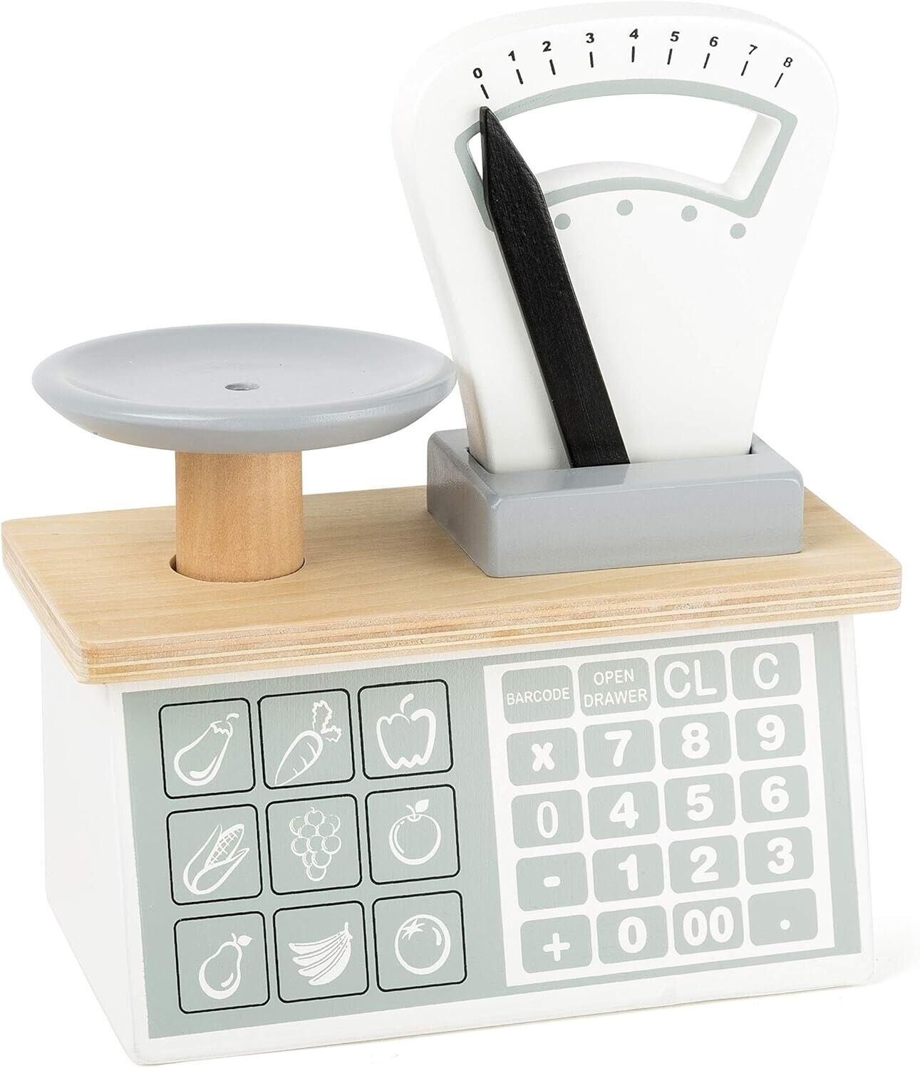 Small Foot Waage aus Holz, mit Waagschale und beweglichem Gewichtszeiger, für Ki