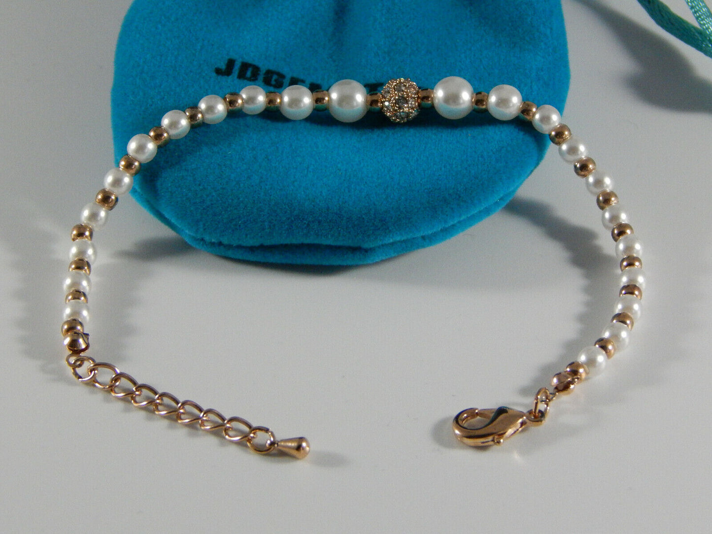 JDGEMSTONE rosegold Frauen Mädchen Armband Mode Schmuck Damenarmband Perlen