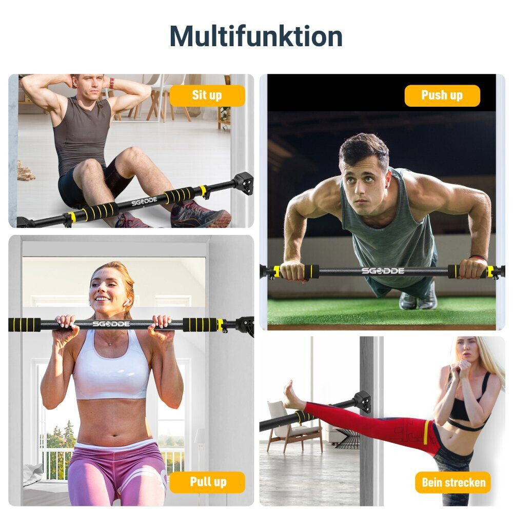 SGODDE Klimmzugstange 72-110cm Verstellbar max. 200kg (1-tlg., für Türrahmen), K