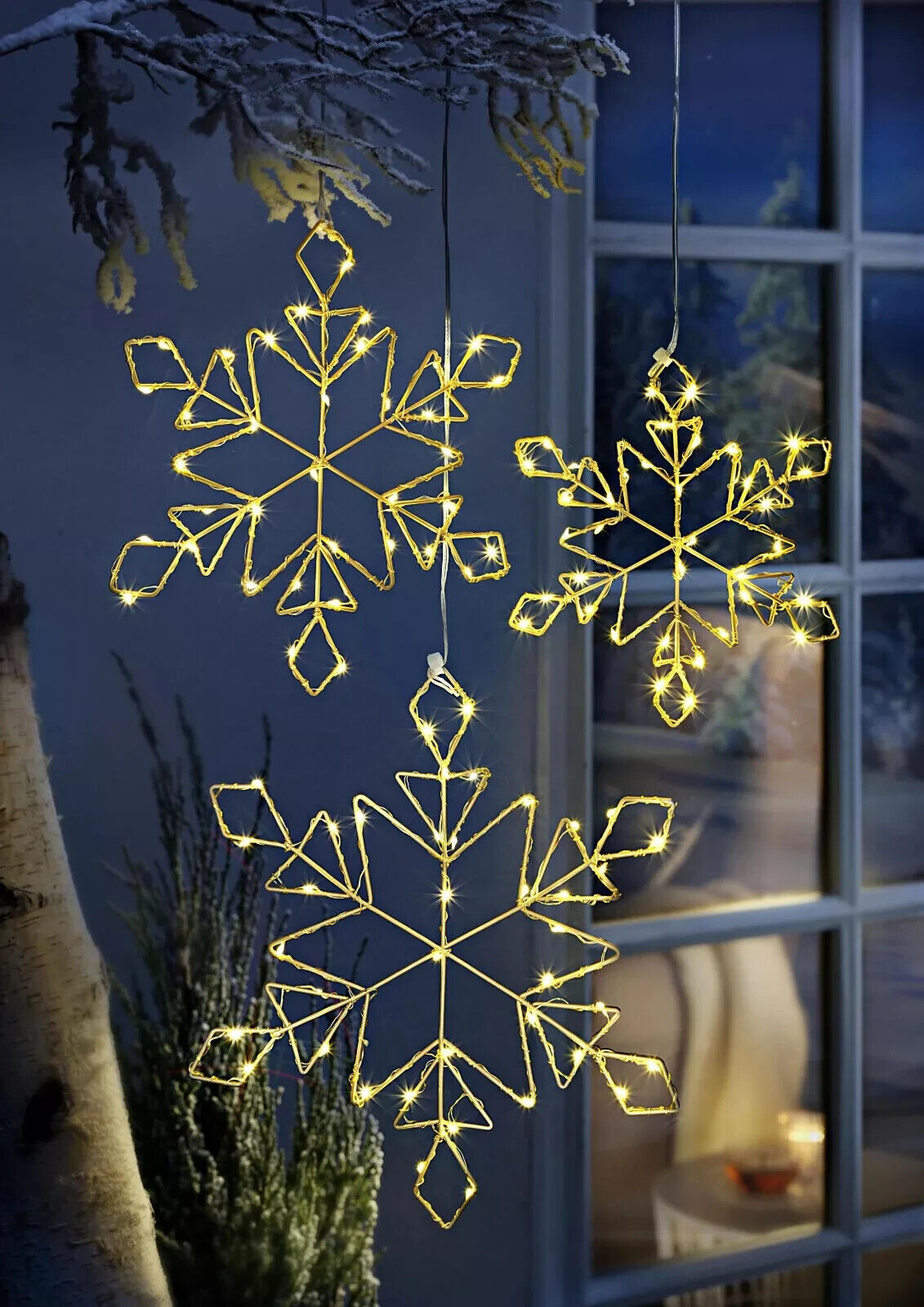 LED-Hängedeko "Kristalle" 112 LEDs, 3er-Set Weihnachtsdeko Deko Wohnungsdeko