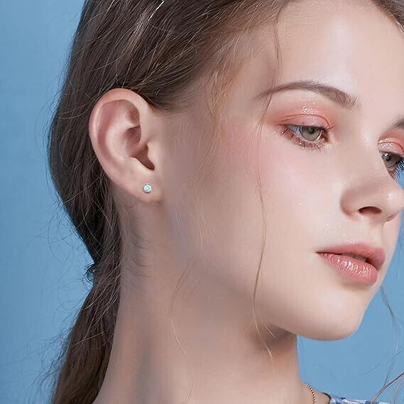 JeryWe G23 Titan Opal Ohrstecker für Damen Mädchen Implantat Grade Opal 3mm