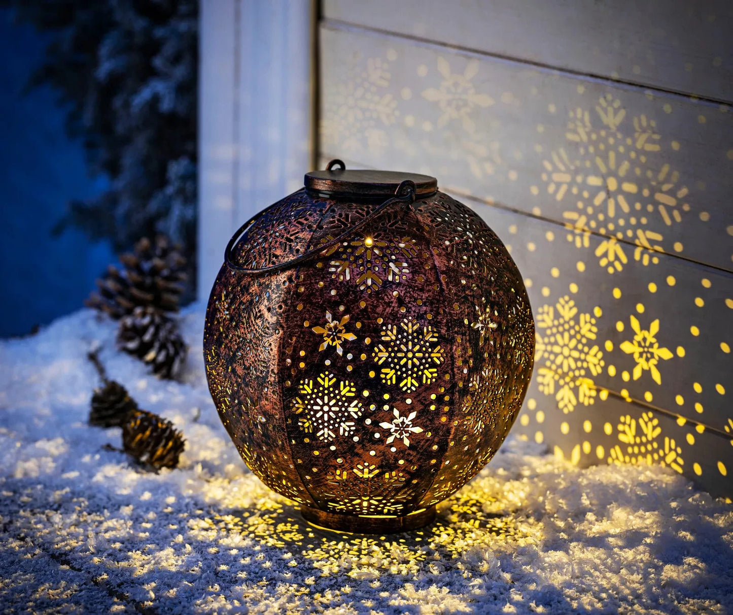 LED-Dekolaterne "Eiskristall" Advent Deko Weihnachten Weihnachtsdeko Dekoration