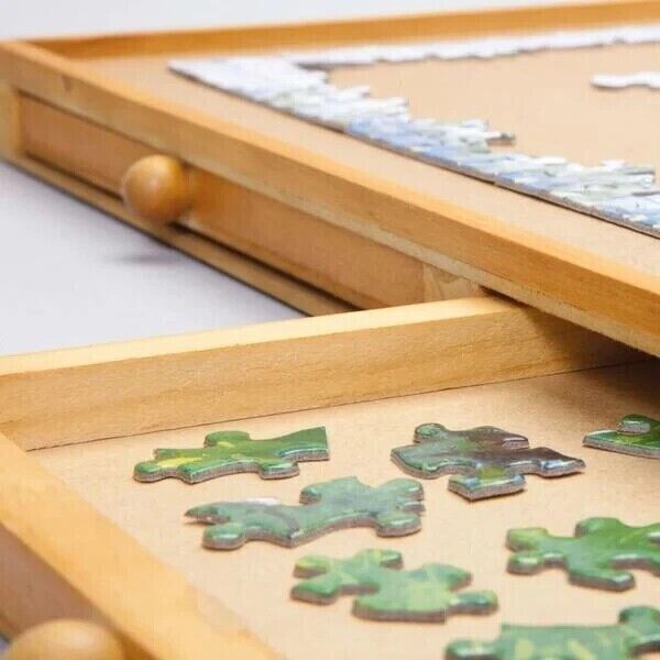 Puzzle Tisch aus Holz | bis zu 500 Teile | 4 ausziehbaren Schubladen |