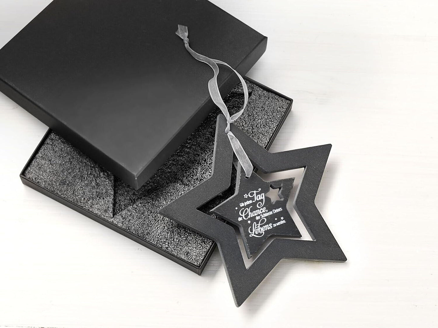 Geschenkset Gute Wünsche aus Schiefer, 3er-Set Deko Geschenk