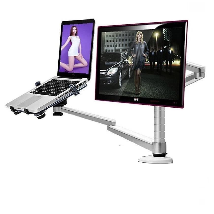 Oa-7x Multimedia Desktop Dual Arm 27inch Lcd Monior Halter + Laptop Halter Ständ