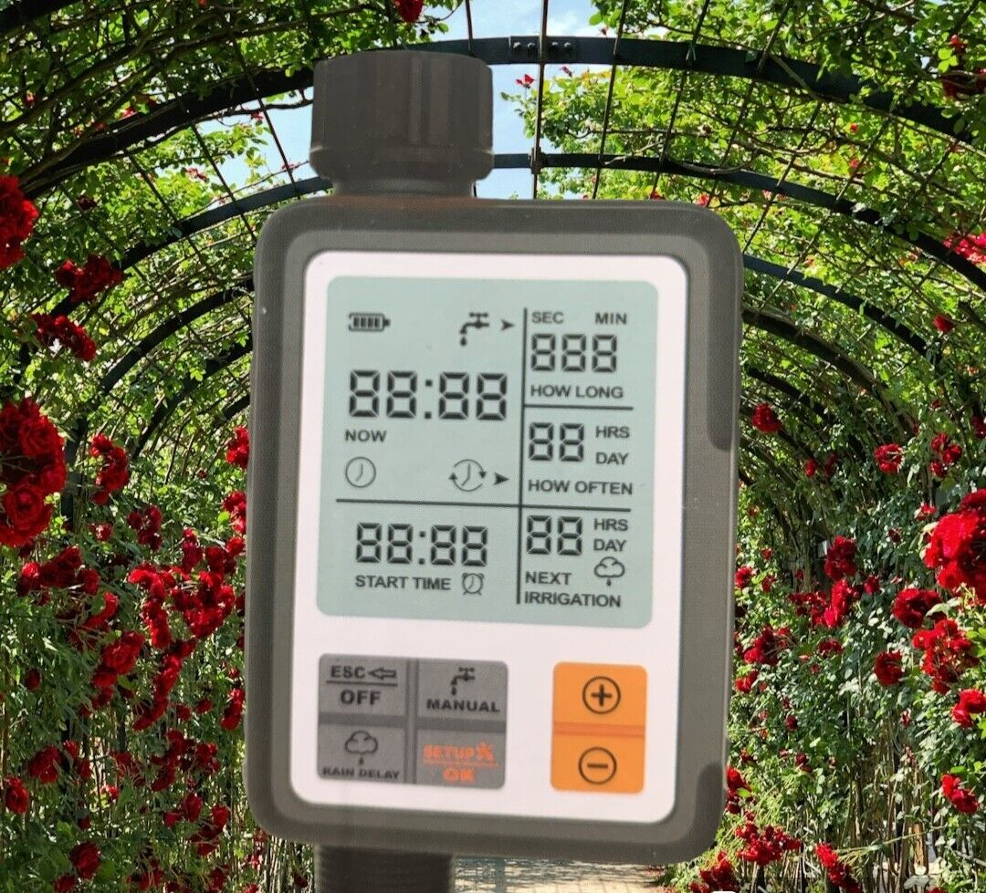 CROSOFMI Bewässerungscomputer Wasserzeitschaltuhr Garten Zeitschaltuhr Bewässeru