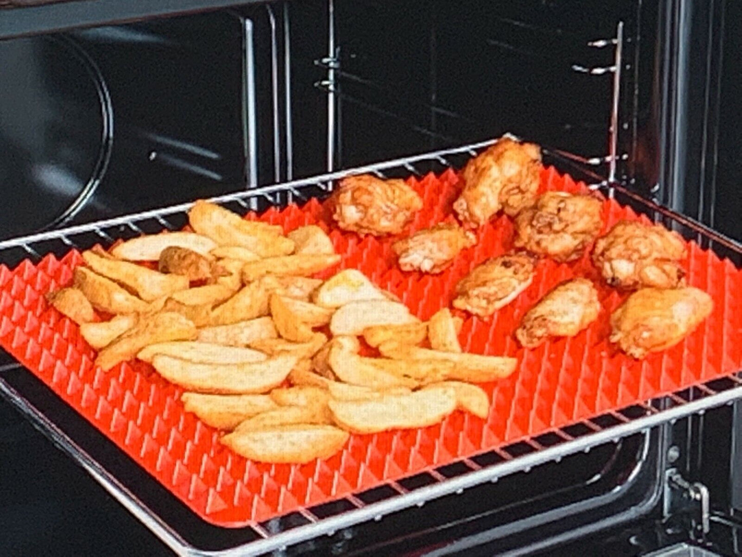 Backofenmatte: Antihaftbeschichtete Silikon-Backmatte, Pyramiden-Noppen, bis 180