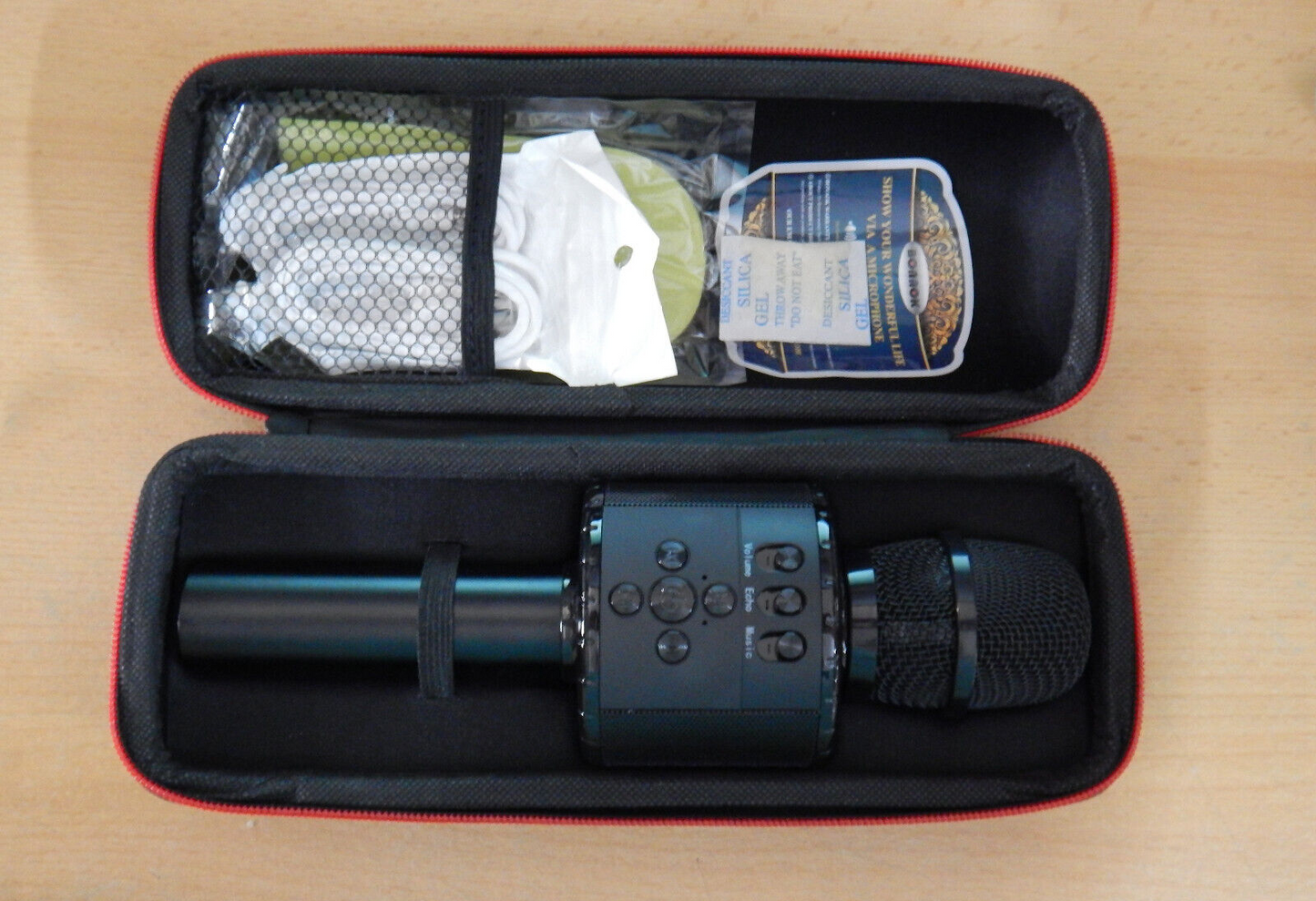 Karaoke Mikrofon, Schwarzes Bluetooth Karaoke Mikrofon mit Tasche