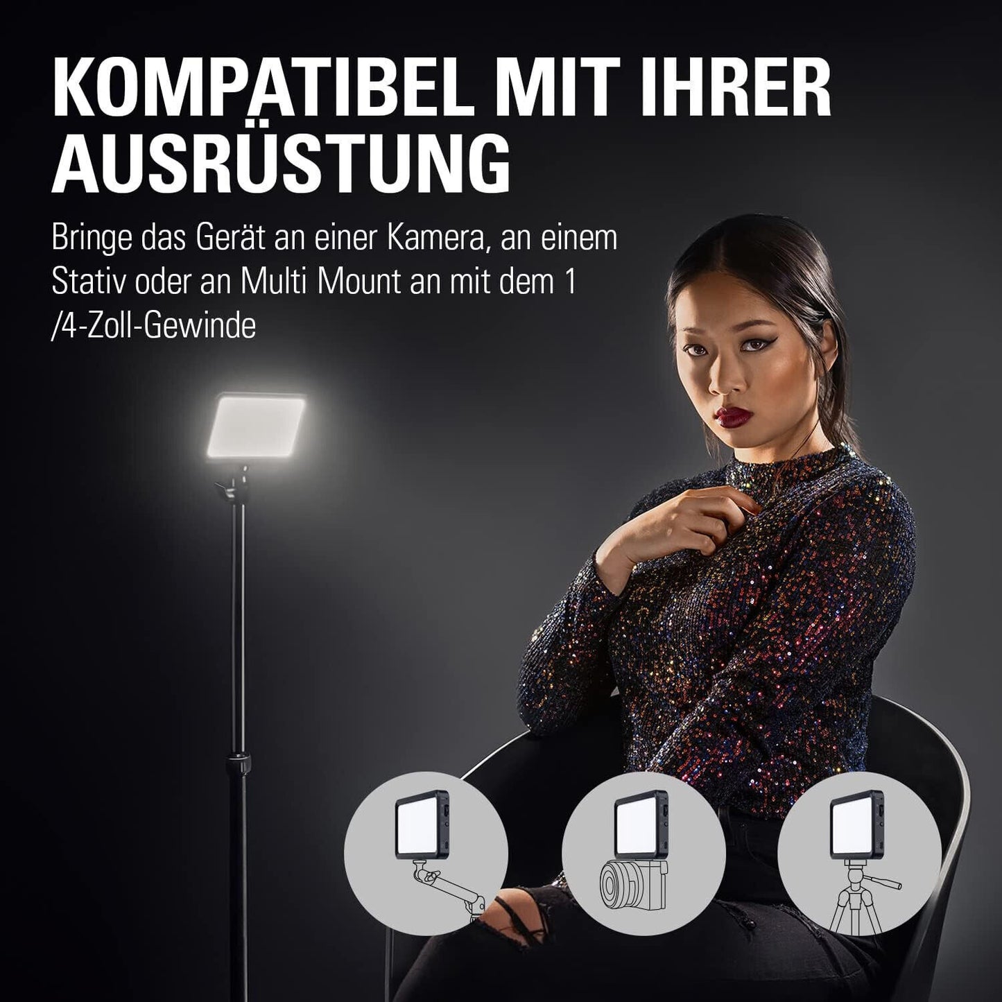 Elgato Key Light Mini - Tragbares LED-Panel für Streaming, Videokonferenzen