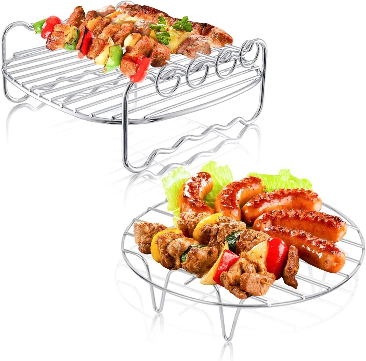 Packung mit 2 Zubehör für Heißluftfritteusen, Grillrost und Dampfgestell, Heißlu