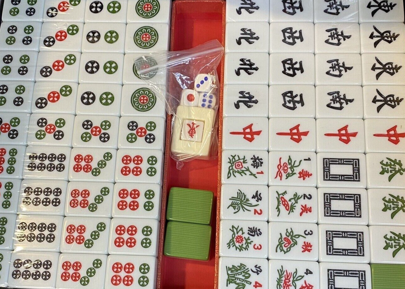 Chinesisches nummeriertes Mahjong-Set Fliesen Mah-Jong Holz Tragbar Schwer