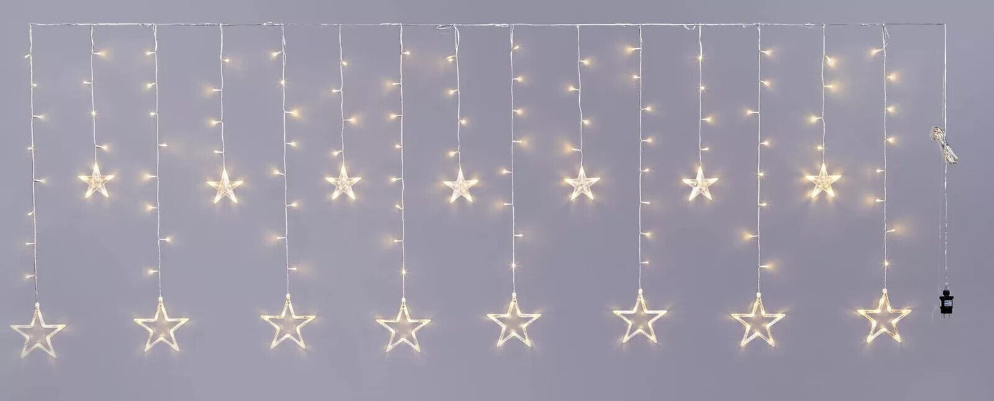 LED Lichtervorhang Sternentraum Lichterketten Außendeko 3,9m warmweiß gelb