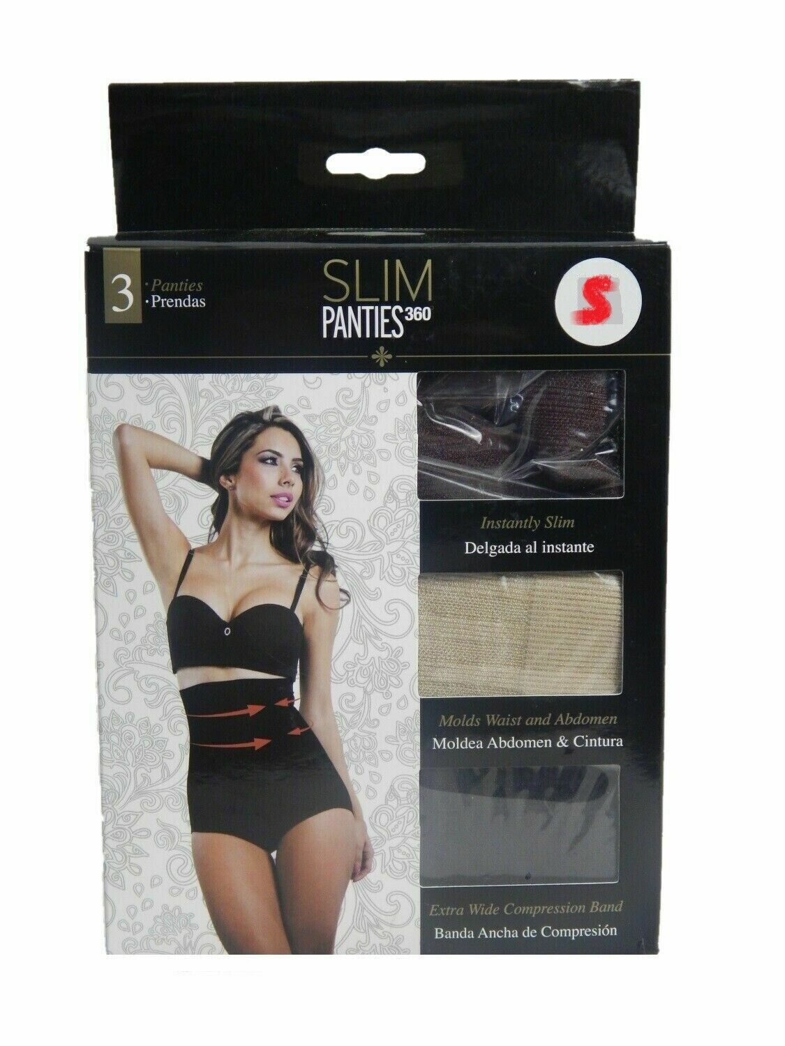 Slim Panties 3er Set Kaschiert, formt und schmälert Taille Bauch und Po Größe S