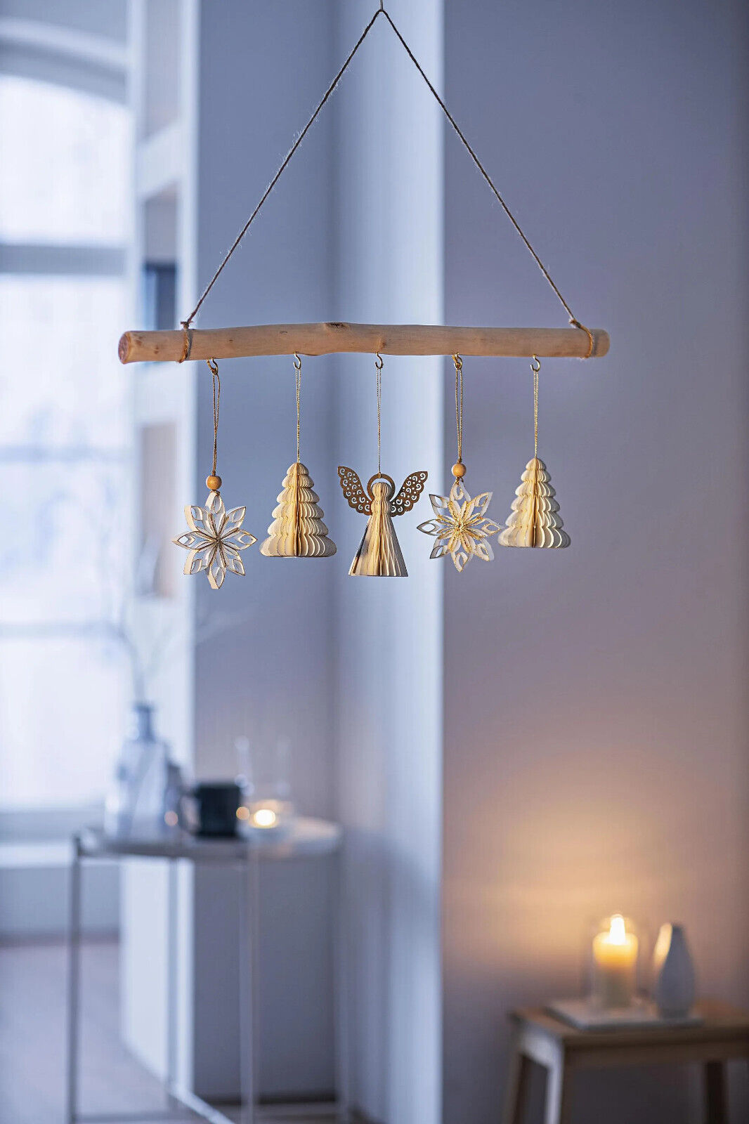 Dekohänger-Stern aus Papier 6er-Set Advent Deko Weihnachten Dekoration