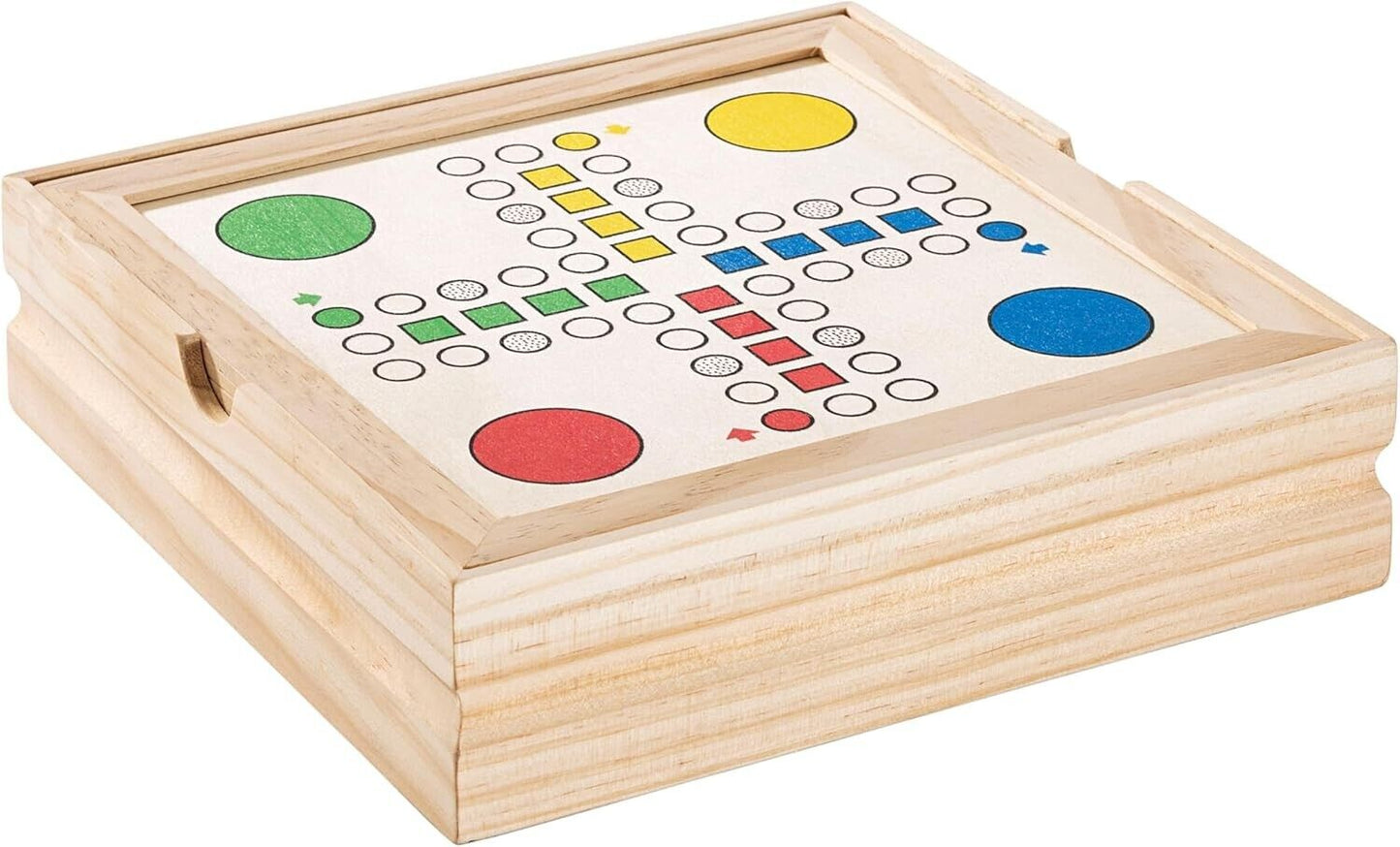 Spielesammlung in Holzbox für Groß und Klein - Schach,Backgammon, Dame, Mühle, L