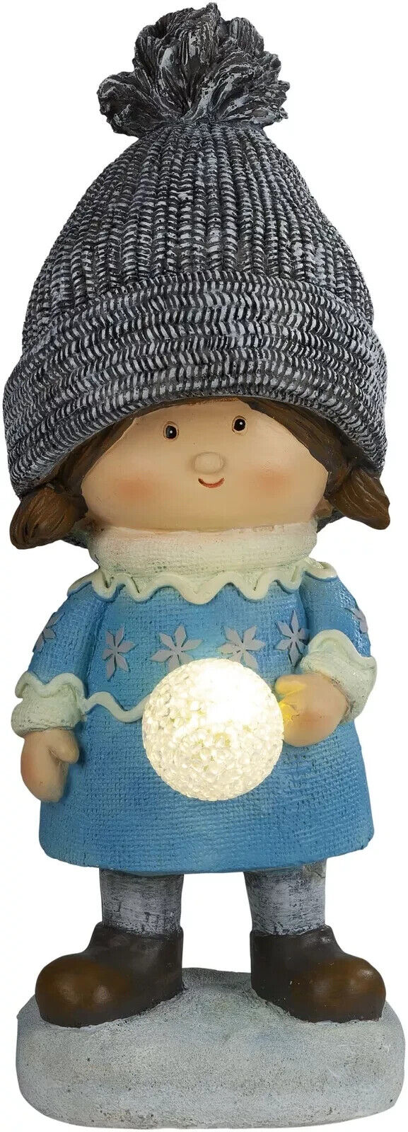 Dekofigur Winterkind Alma LED Kugel Outdoor Mädchenfigur Dekoration 40 cm