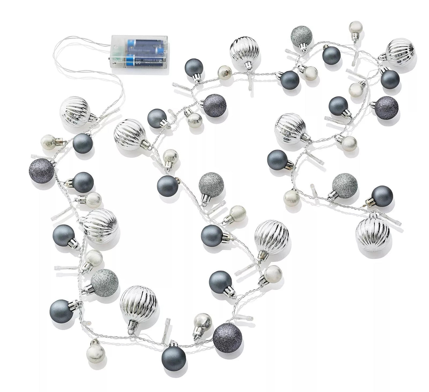 LED-Lichterkette "Weihnachten" silber, 20 LEDs Advent Weihnachten Wohnungsdeko