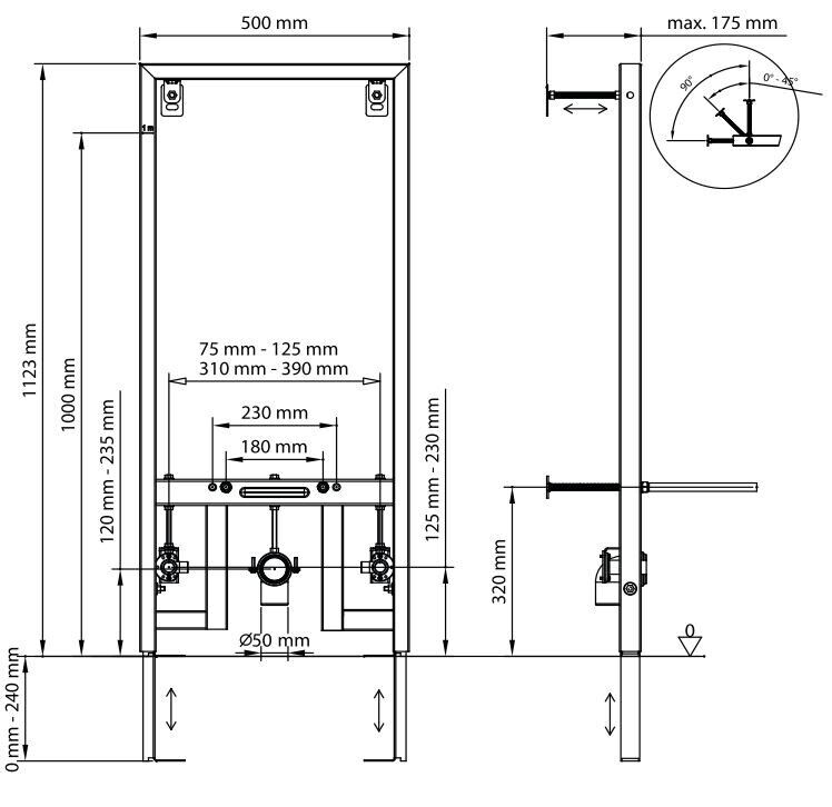 Montageelement für Wand-WC/ Bidet