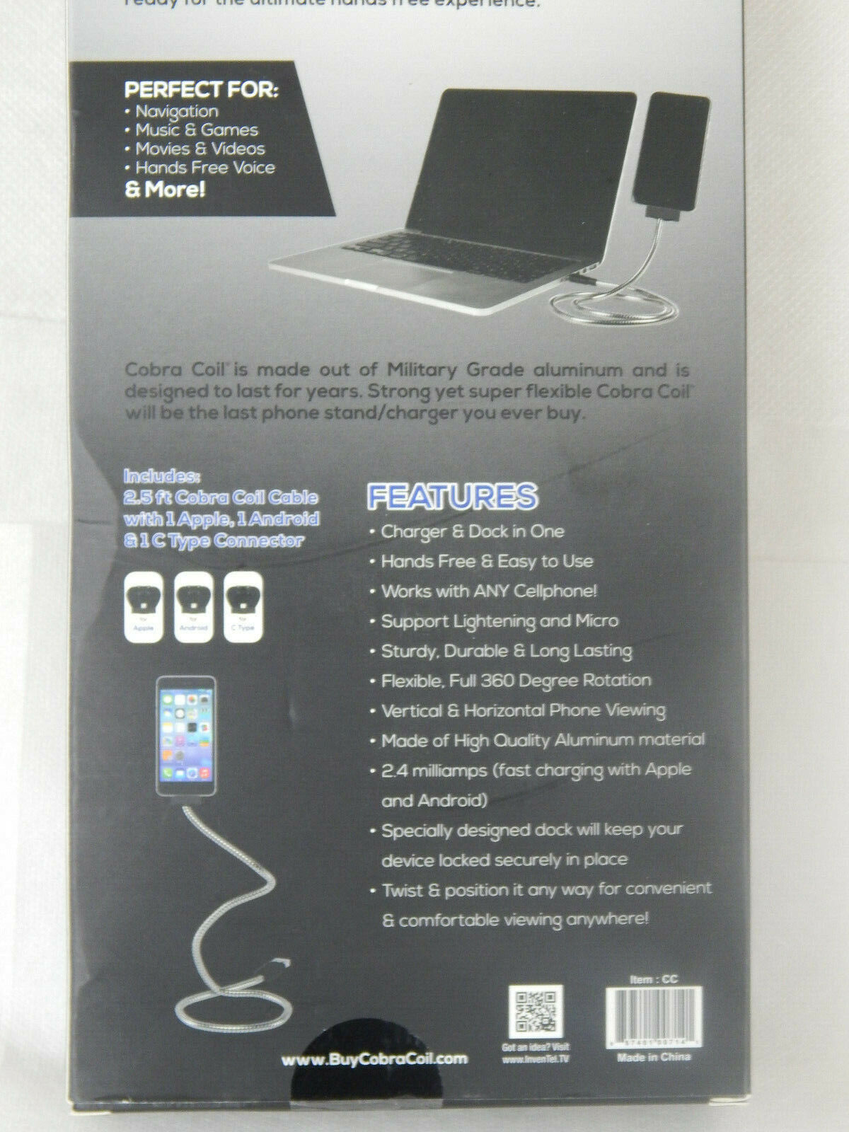 Cobra Coil CCOIL-MC12-4 im Fernsehen 4 In 1 Flexible Ladestation