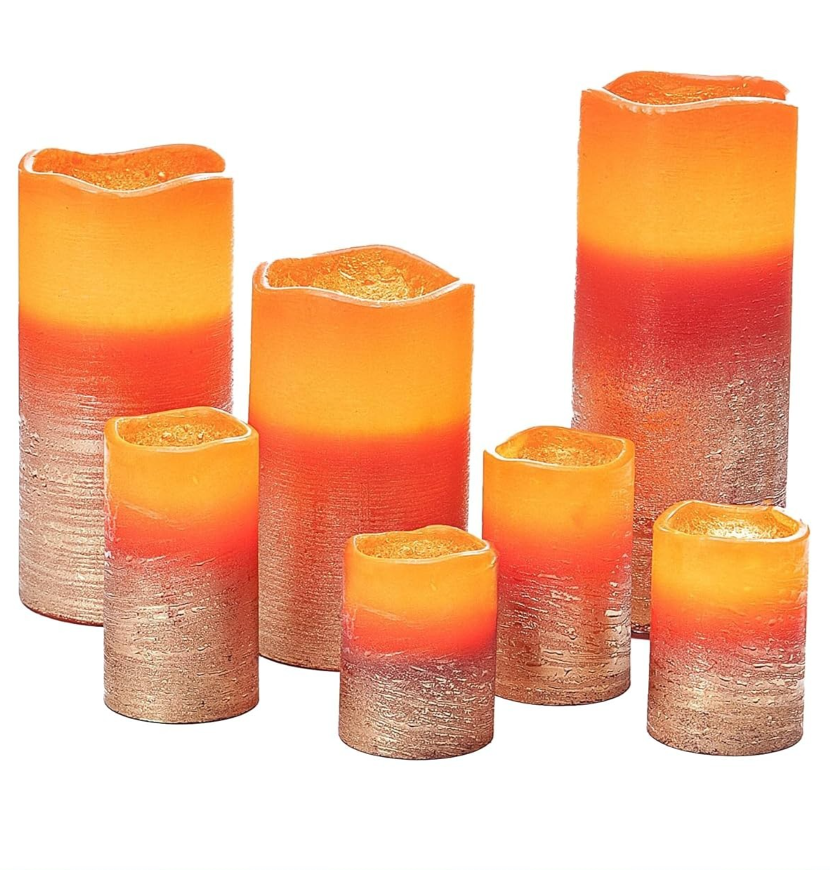 LED-Echtwachskerzen "Glamour", 7er-Set
