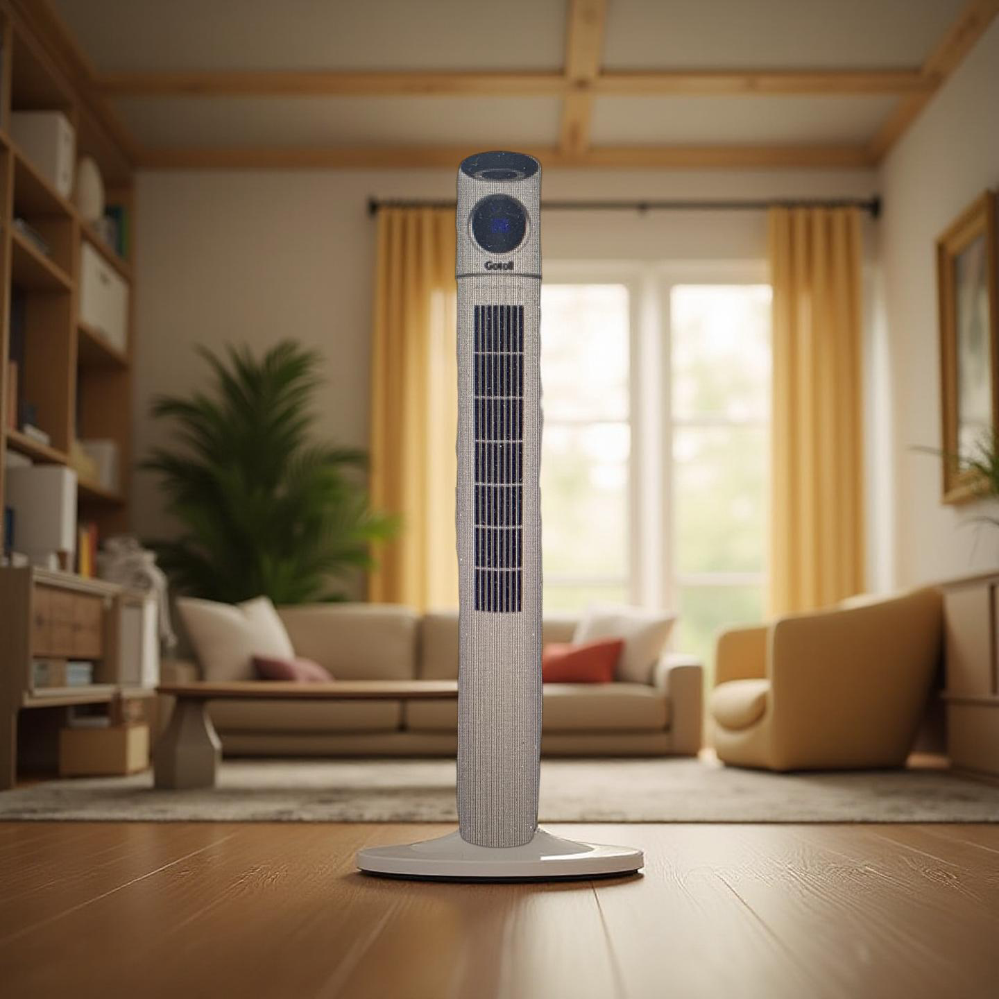 Turmventilator mit Fernbedienung Säulenventilator 110CM Luftkühler mit 3 Geschwi