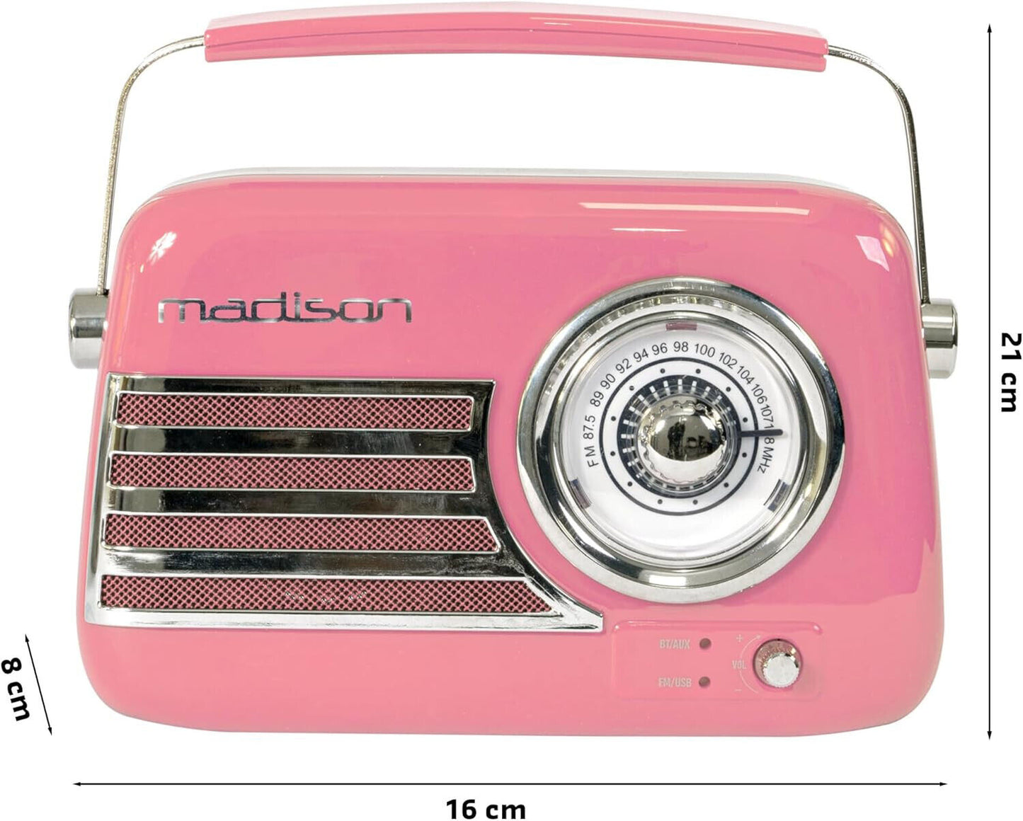 MADISON FREESOUND VR40P TRAGBARES NOSTALGIE RADIO MIT BLUETOOTH UND FM