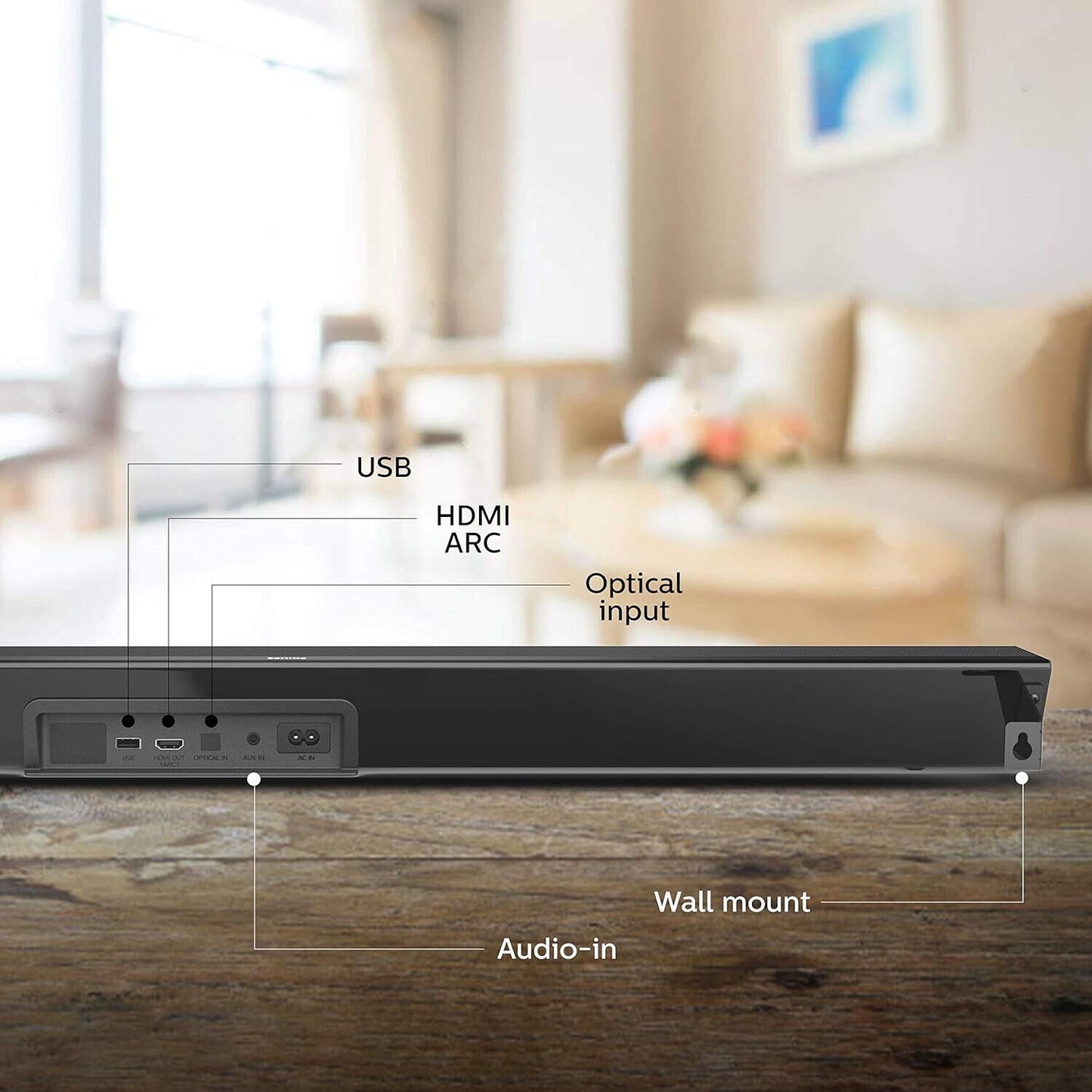 PHILIPS TAB7305 - Soundbar Bluetooth 2.1 Wireless-Subwoofer 300W HDMI Schwarz