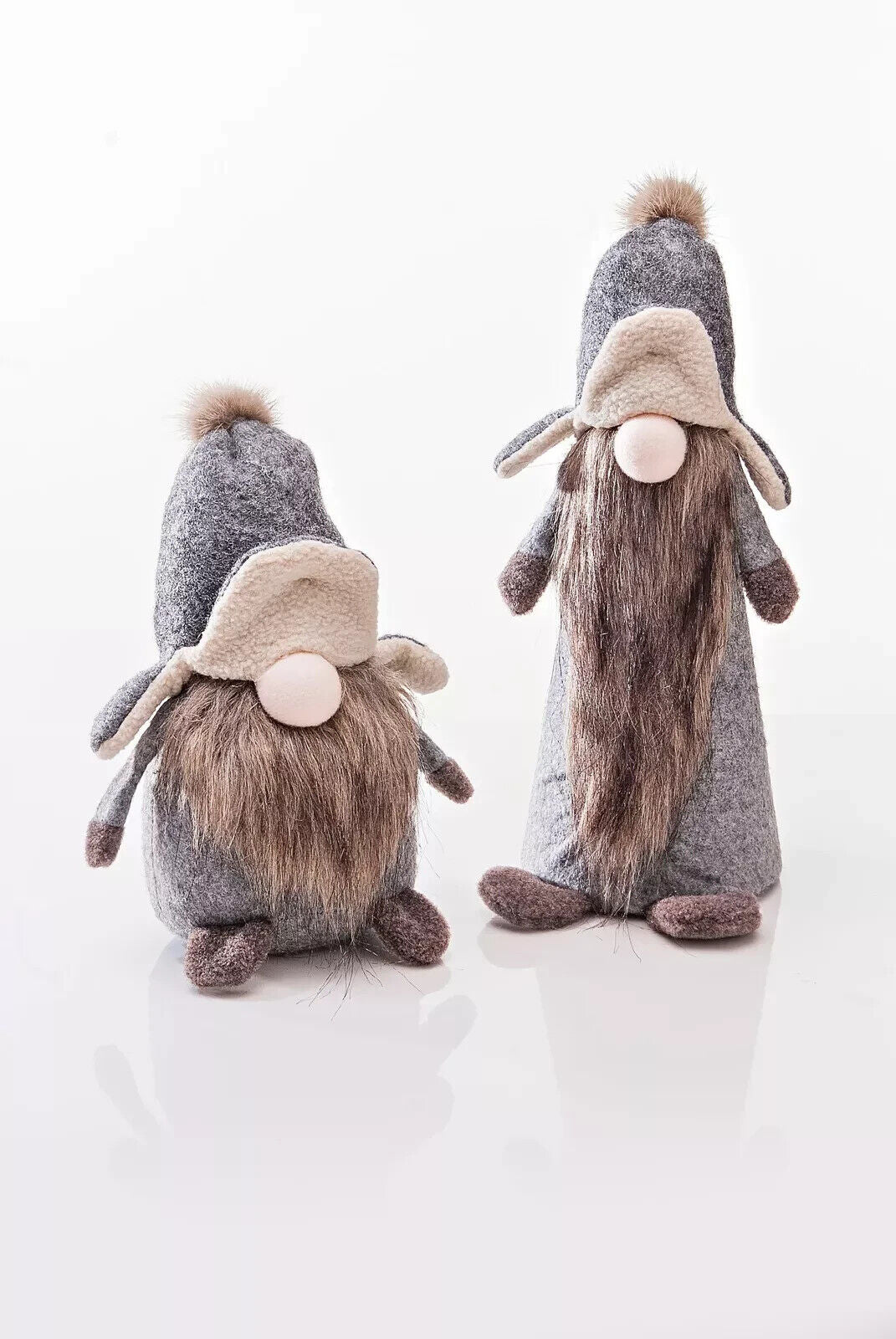 Wichtel Jürgen & Sven Dekofiguren 2 Filzoptik Gr. 23+31 cm