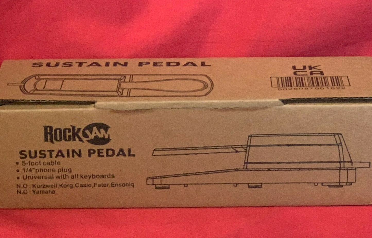 RockJam Professional Sustain Pedal for Digital Pianos and Electronic Keyboards w